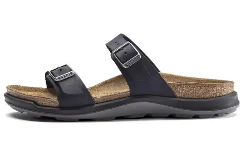 Birkenstock Leather Slide Slippers Women's Black Regular