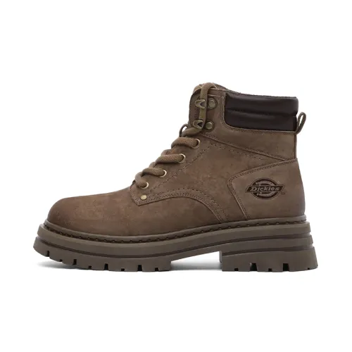 Dickies Leather Slip Resistant Maillard Style Fleece Lined Thermal Comfortable Elegance 11.5cm Outdoor Boots Unisex