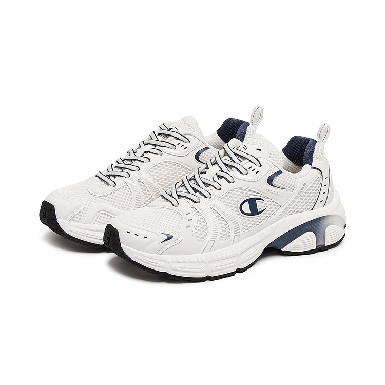 Champion Synthetic Leather, Textile Low top Running Shoes Women’s Milk White/Midnight Blue