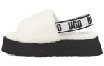 UGG Disco Slide Thick Sole White Slippers Women's