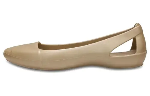 Crocs Minimalistic Casual Flat Sports Gold Color Sandals Women's