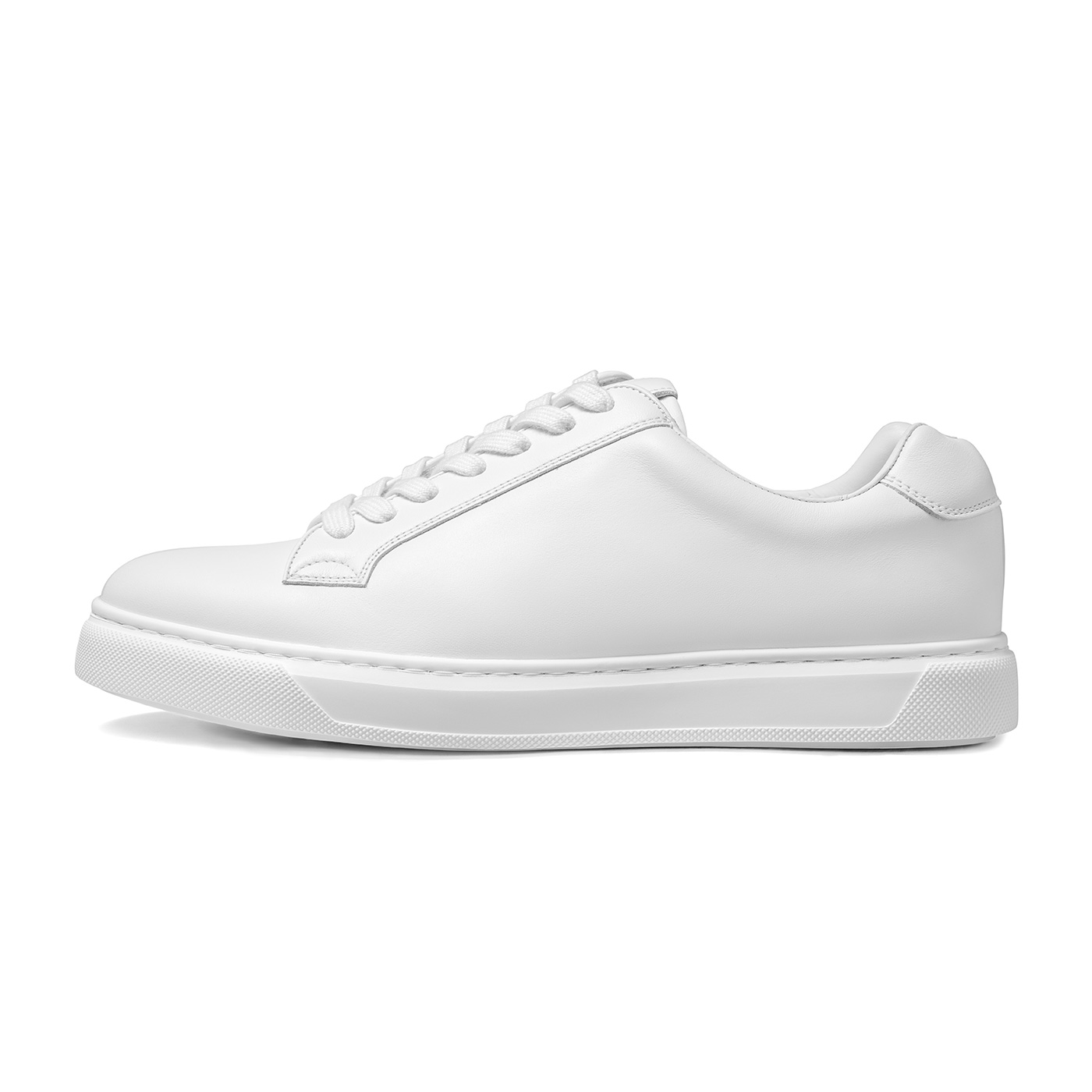 THOM WILLS Casual Versatile White Sneakers Top Grain Cow Leather Low top Skateboard Shoes Unisex White