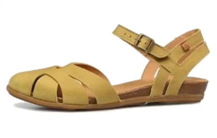 El Naturalista Leather One Strap Sandals Women's Yellow