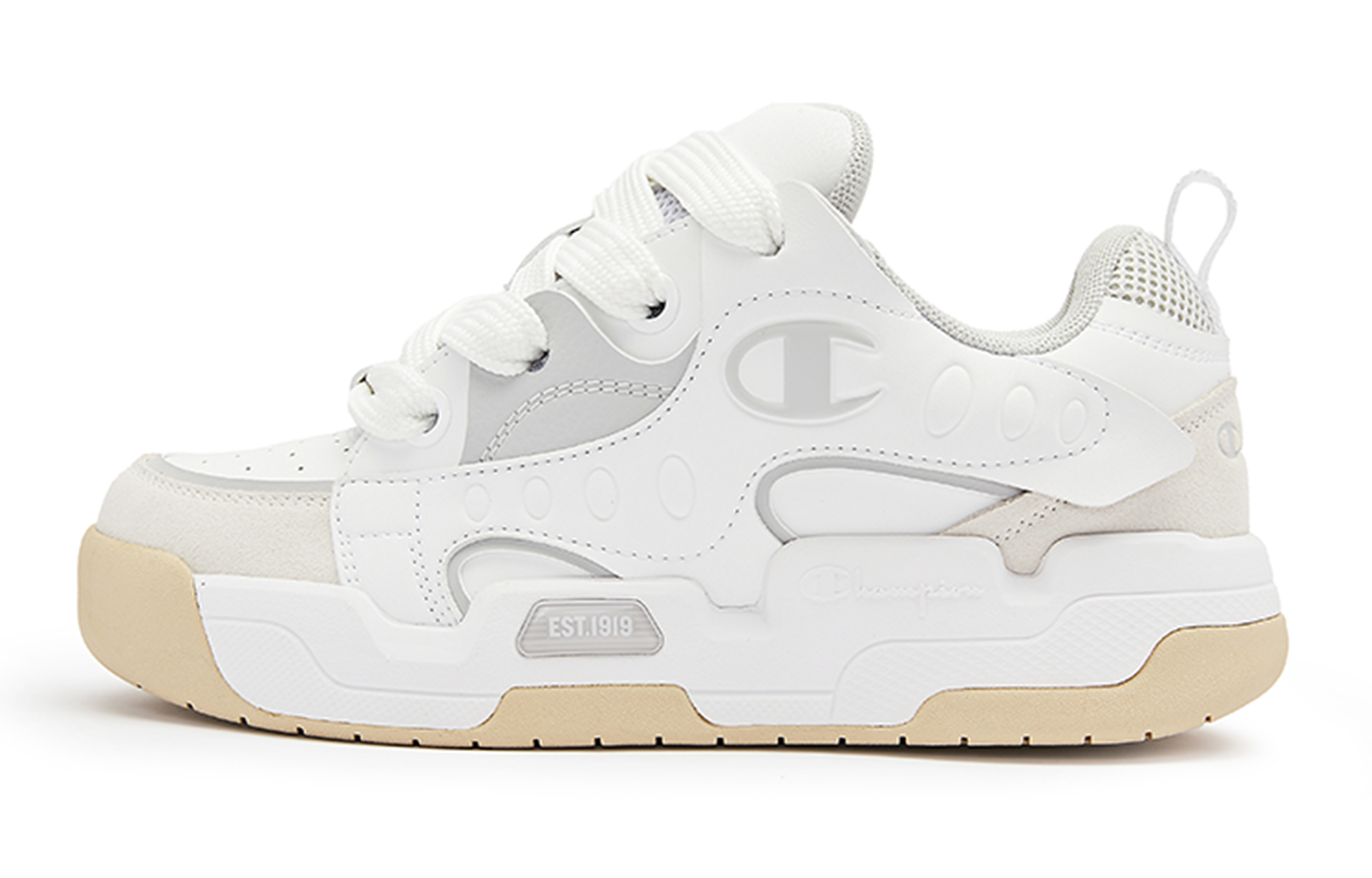 Champion Playful Puffy Shoes Low top Skateboard Shoes Women's White Gray