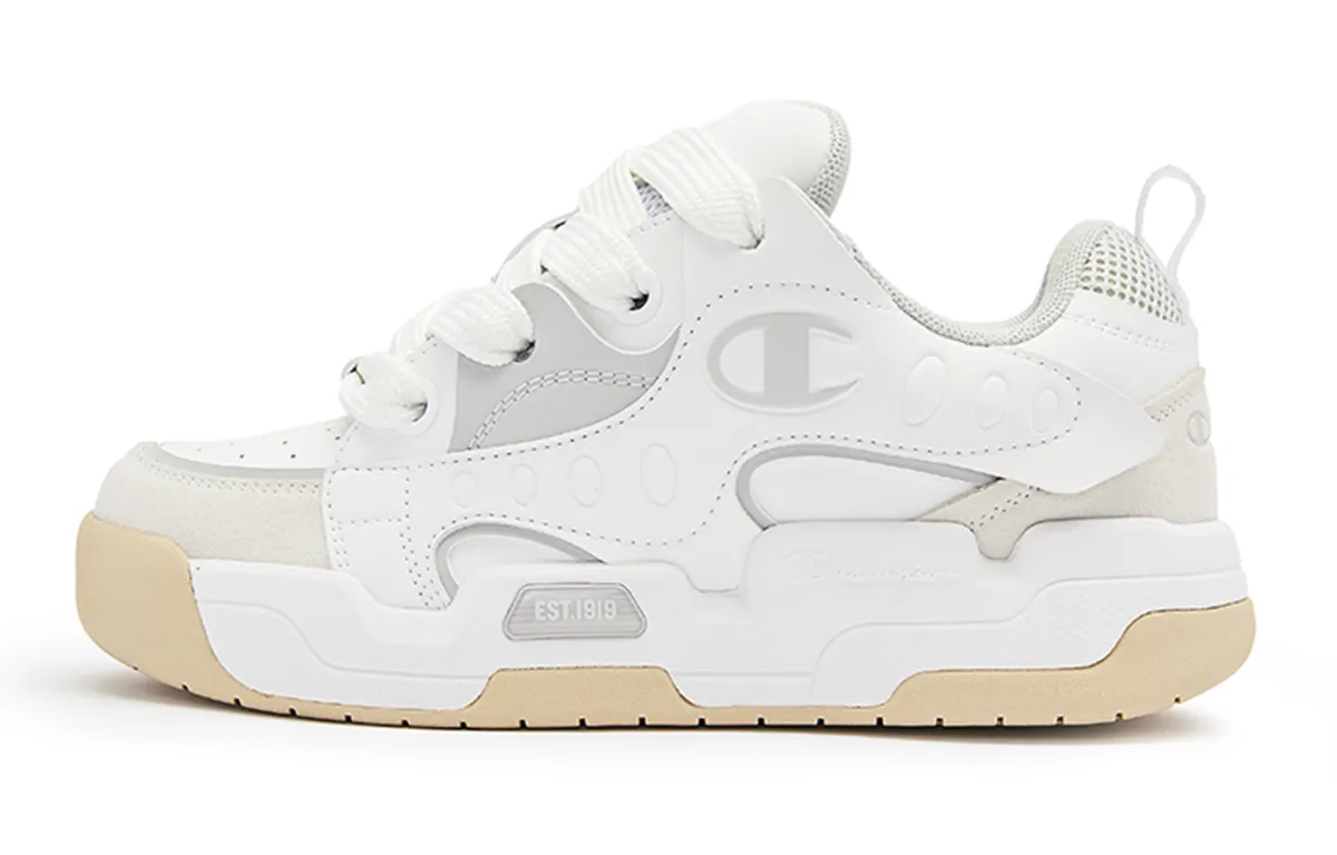 Champion Playful Puffy Shoes Low top Skateboard Shoes Women's White Gray