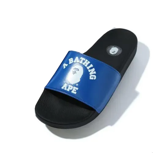 BAPE A BATHING APE College Slide Sandals Blue FW22