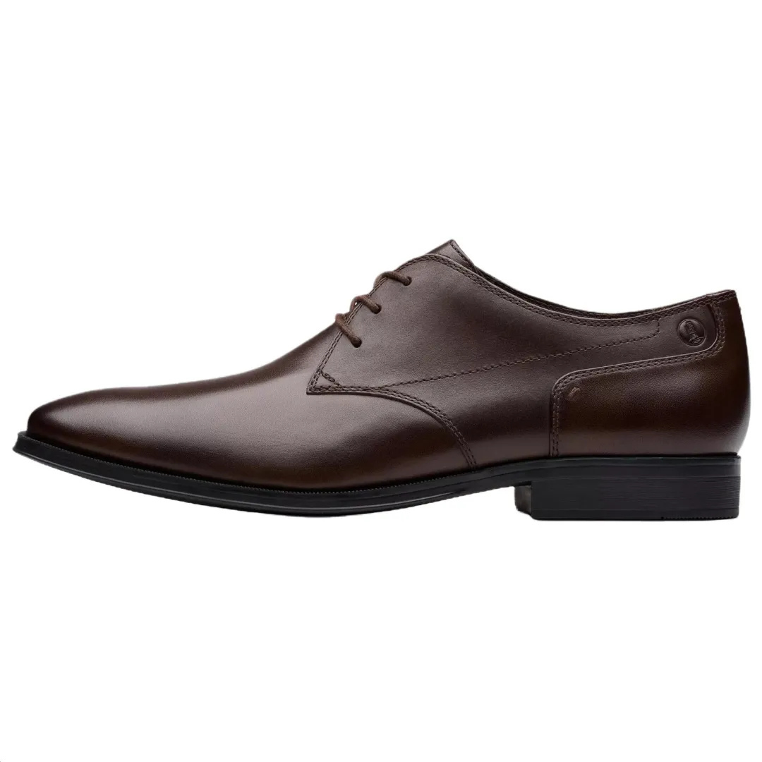 Clarks Paulton Lace Leather Dress Shoes Men's Brown