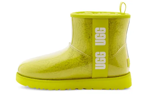UGG Classic Clear Mini Thermal Slip Resistant Classic Large Logo Jelly Mini Fleece Lined Snow Boots Women's Sulfur