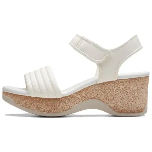 Clarks Leather Beach Sandals Women's Ecru