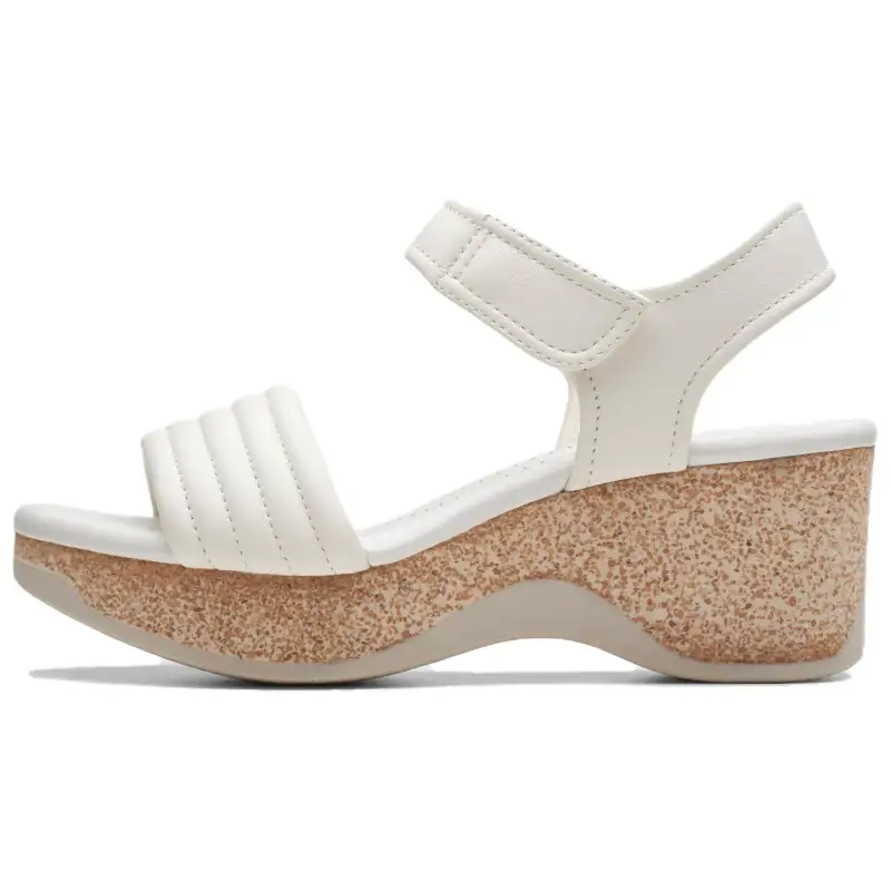 Clarks Leather Beach Sandals Women's Ecru
