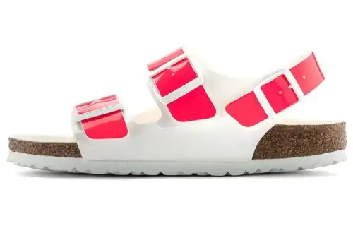 Birkenstock Pu Beach Sandals Women's Pink White Narrow