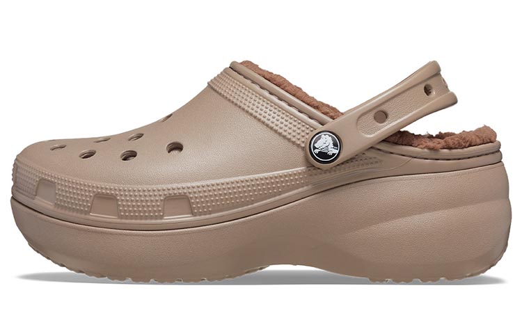 Crocs Classic Platform Lined Clogs 'Mushroom' Women's