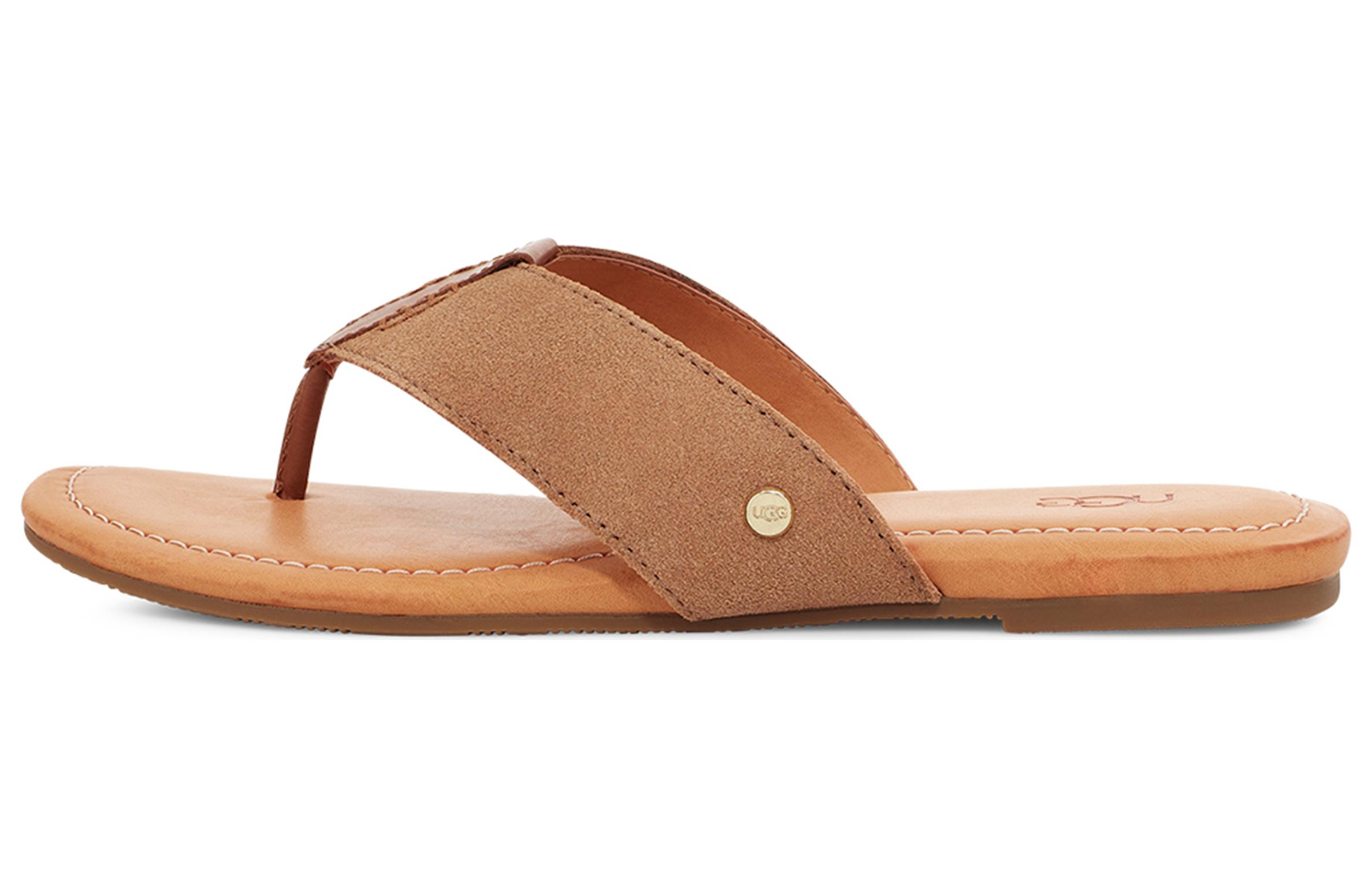 UGG Two-layer cowhide, comfortable and refreshing, fashionable sandals, women's model, maroon