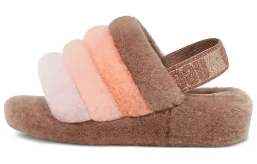 UGG FLUFF YEAH Suede Sandal Women's Walnut Wood Color