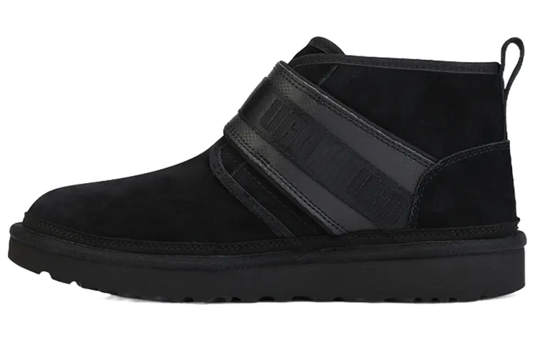 UGG Neumel Snapback Buckle Fleece Lined Snow Boots Black