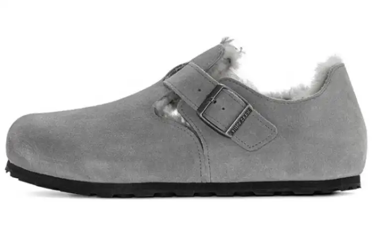 Birkenstock London Shearling Suede Leather 'Whale Grey'