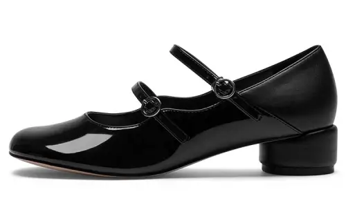 CHARLES&KEITH Pu Fashion Chunky Heel Mary Jane Shoes Women's