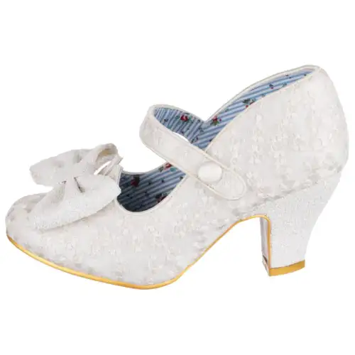 IRREGULAR CHOICE Chunky Heel Mary Jane Shoes Women's White