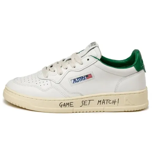 AUTRY Leather Low top Skateboard Shoes Women's White Green