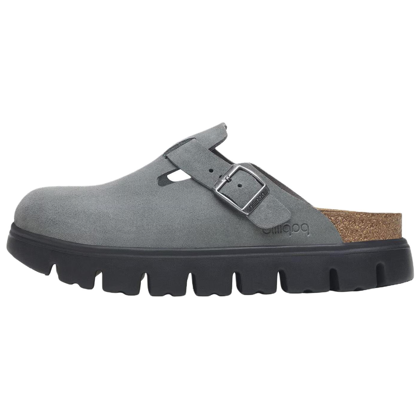 Женские сабо Birkenstock Boston Chunky (серые)
