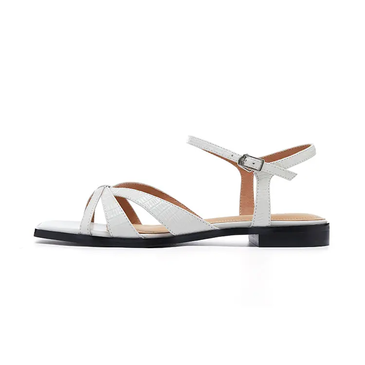 Marie Claire Top Grain Cow Leather Stylish Sandal Women's Ceramic Ivory