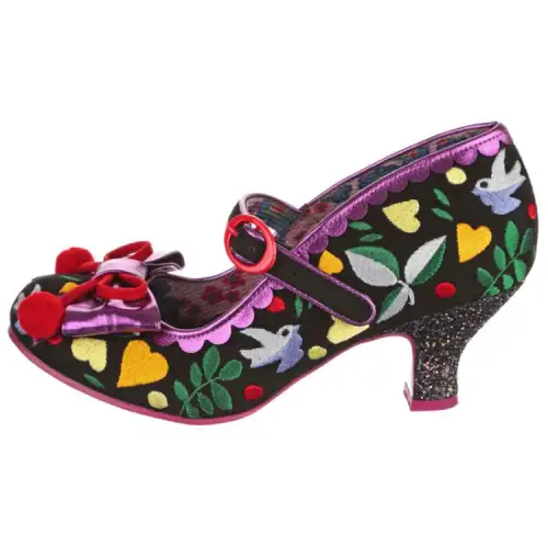 IRREGULAR CHOICE Fashion Slim Heel Mary Jane Shoes Women's Black