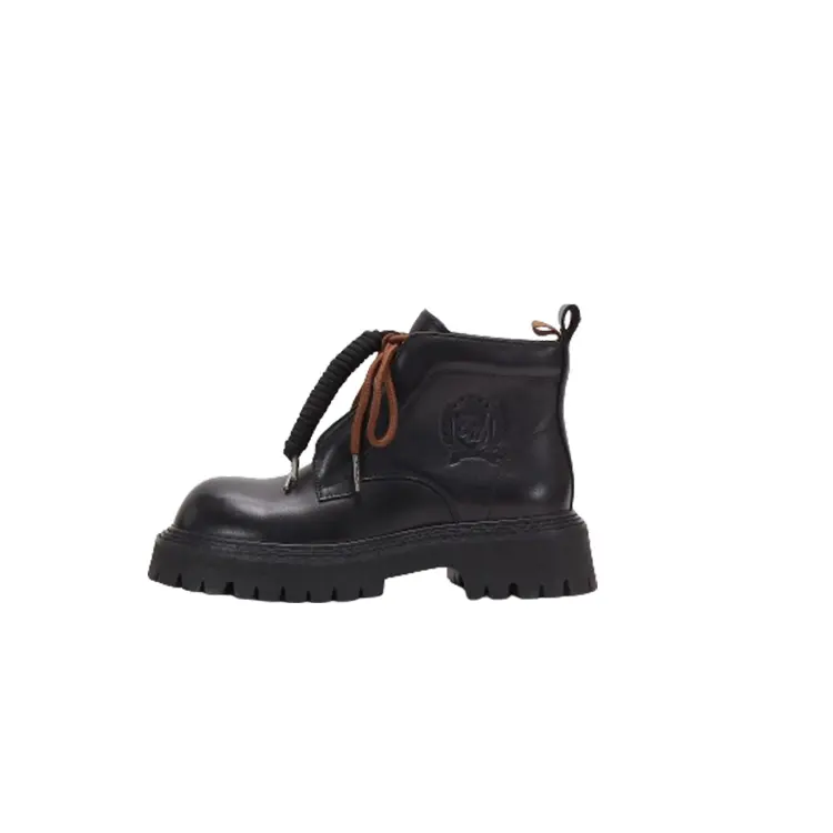 Teenie Weenie Cow Leather Short Combat Boots Women's