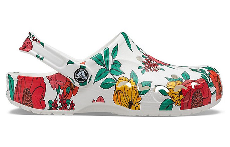 Crocs Beach White Flowers Sandals 'White Red Green'
