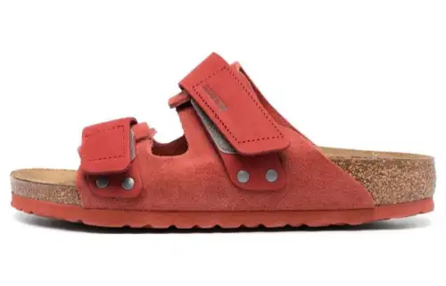Birkenstock Suede Slide Slippers Women's Light Red