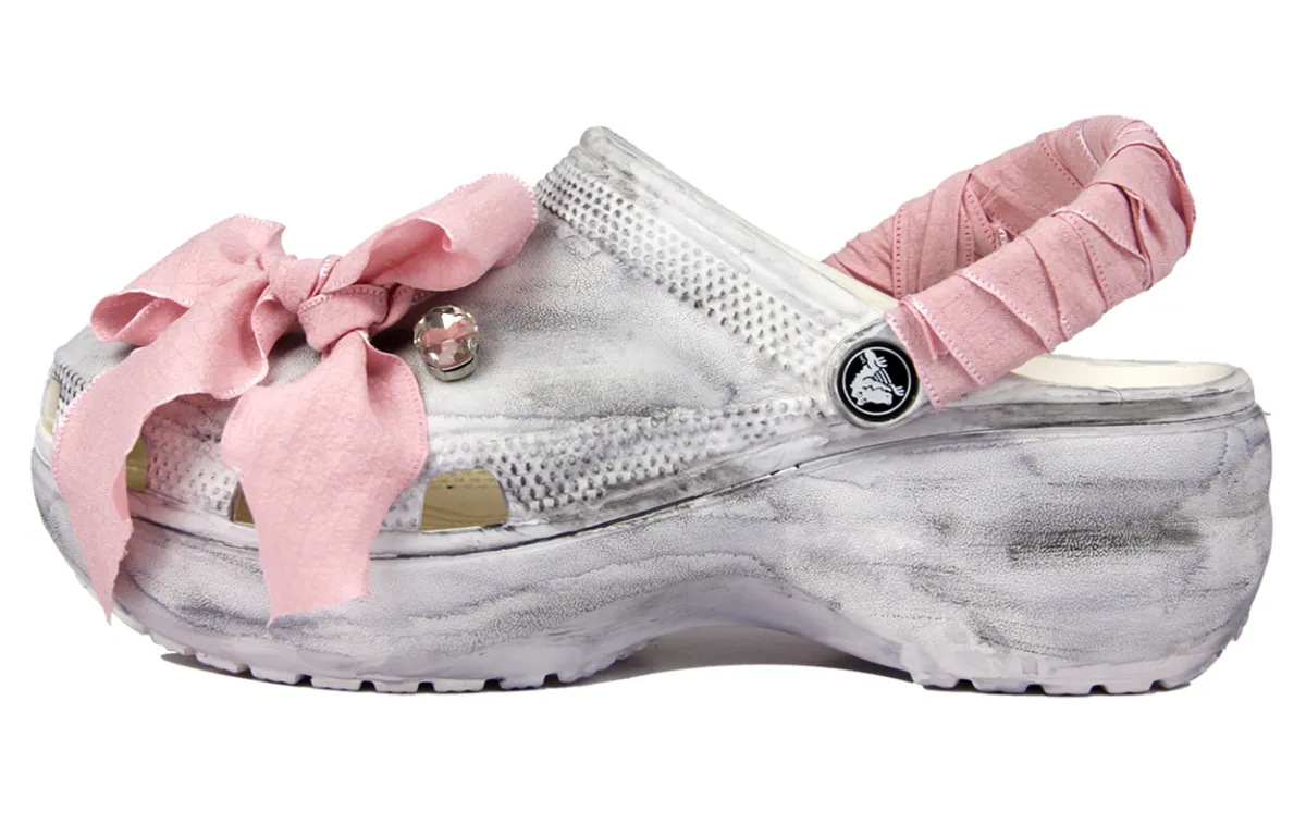 Crocs Classic Platform Clog EVA Clogs Unisex White Gray
