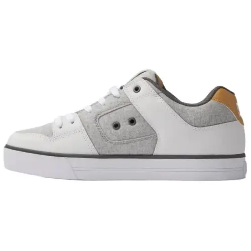 DC Shoes Leather Low top Skateboard Shoes Men's Gray White