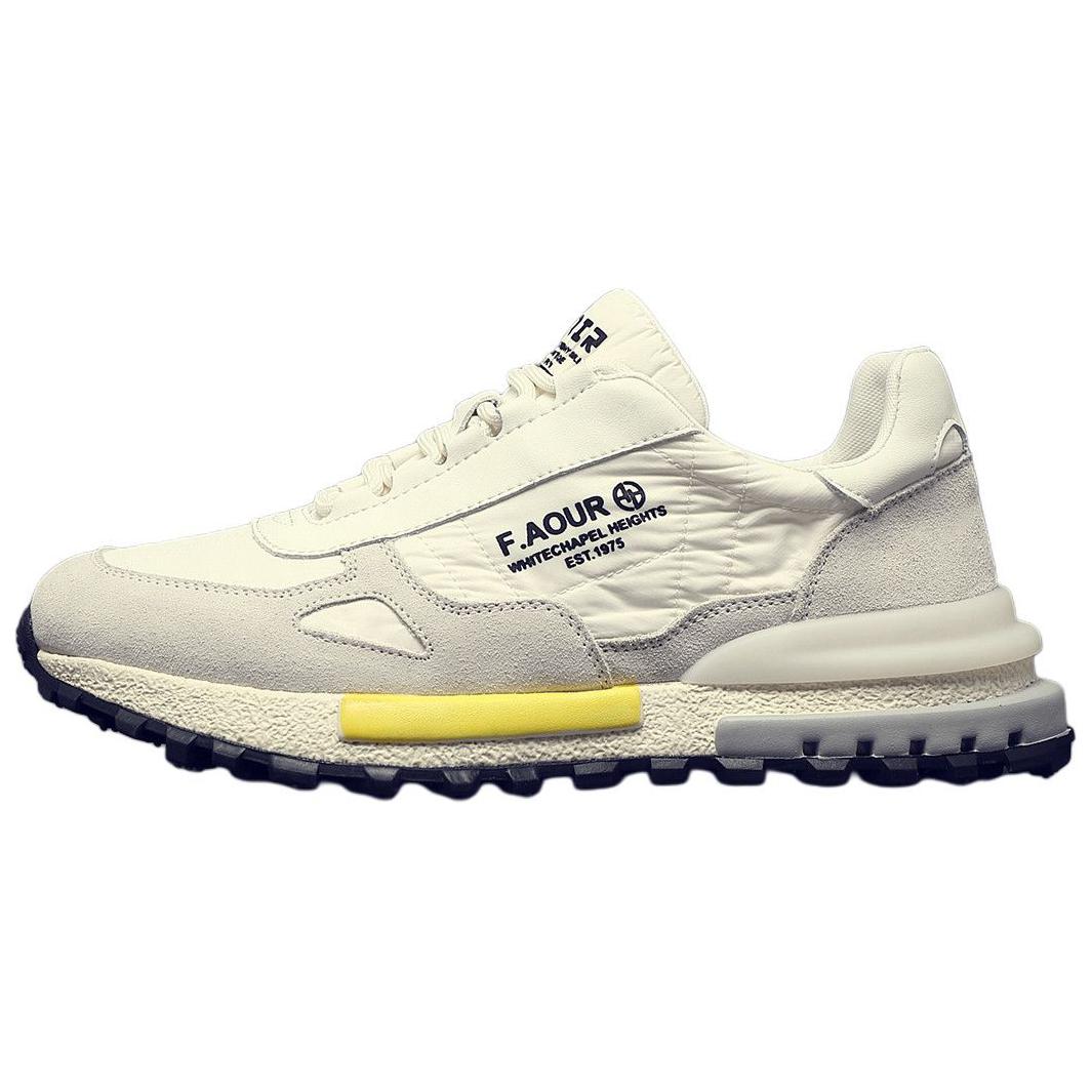 JANE HARLOW Textile, Split Cow Leather Low top Casual Shoes Men's White