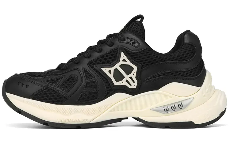 Naked Wolfe SMASH Leather, Mesh Lace Up Low top Sports Casual Shoes Women's Black
