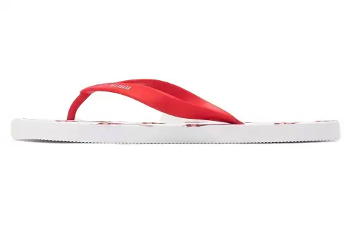 HUMAN MADE Heart Flip Flops White Red