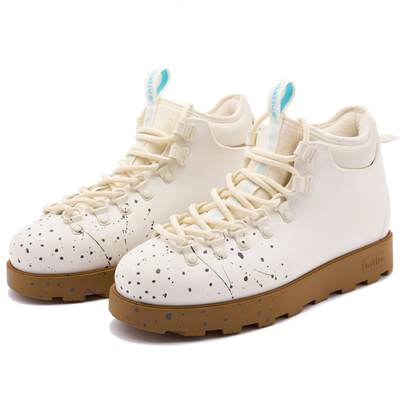 Native Shoes Fitzsimmons Short Combat Boots Unisex White Brown