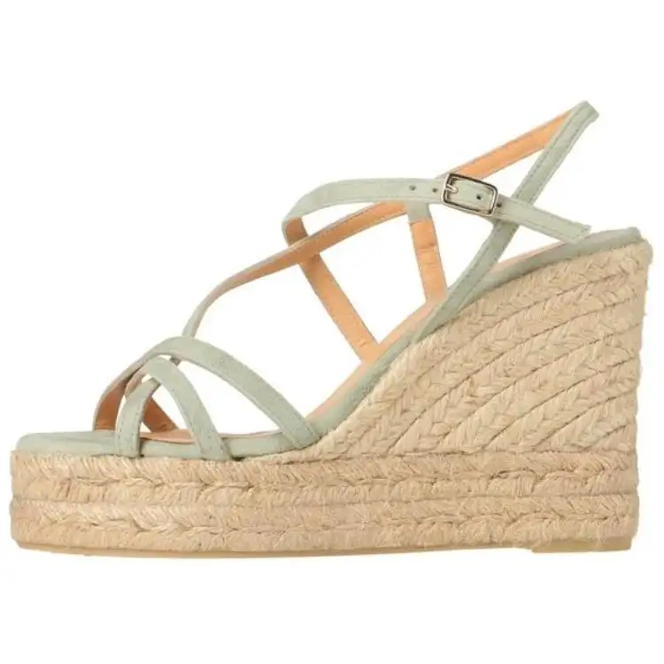 Castañer Leather One Strap Sandals Women's Green