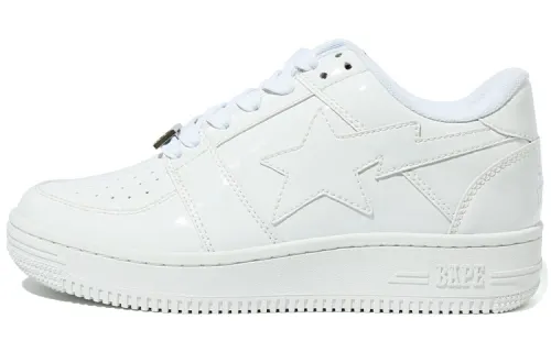 A BATHING APE BAPE STA Low top Stylish Skateboarding Shoes Men's White