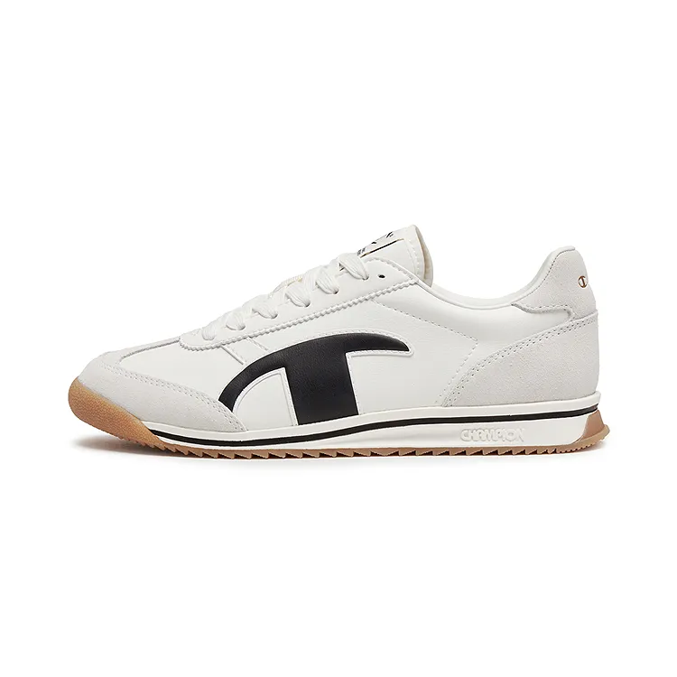 Champion Light Hop Jogging Synthetic Leather, Split Cow Leather Balance Low top Casual Shoes Men's Milk White/Black