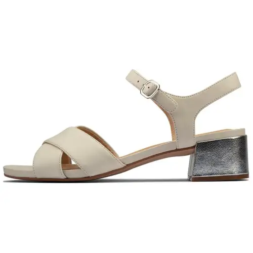Clarks Sheepskin One Strap Sandals 3.5cm Women's Gray