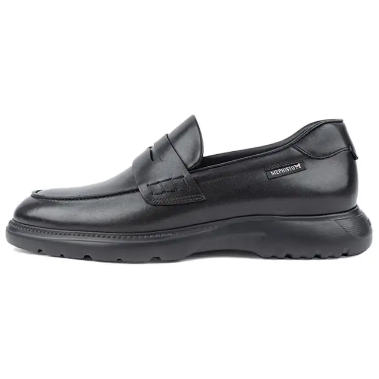 MEPHISTO Leather Loafers 3.5cm Men's Black