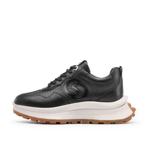 Chrisdien Deny Cow Leather Cushioning Low top Casual Shoes Women's Black