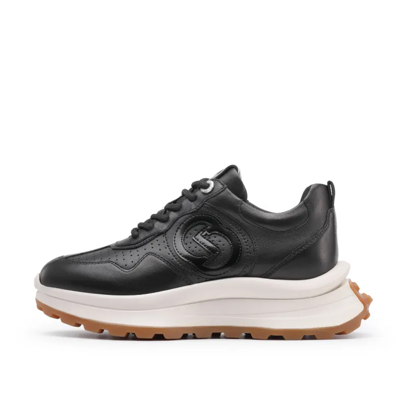 Chrisdien Deny Cow Leather Cushioning Low top Casual Shoes Women's Black