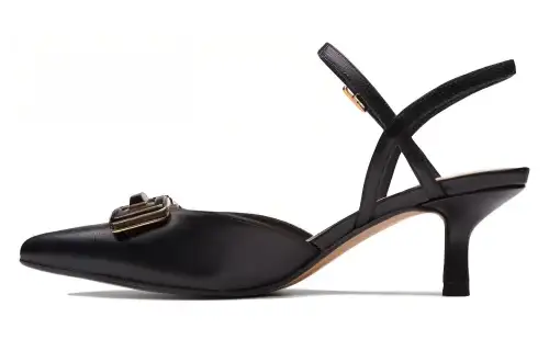Clarks Cow Leather Slim Heel High Heels 5.5cm Women's Black