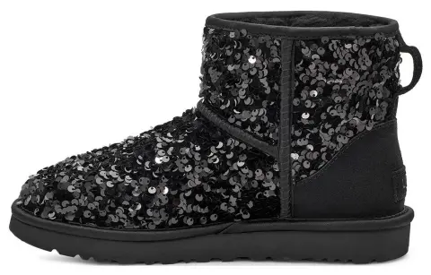 UGG Classic Mini Chunky Sequin Boot Black Women's