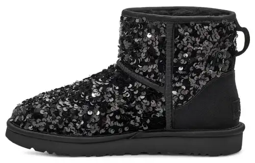 UGG Classic Mini Chunky Sequin Boot Black Women's