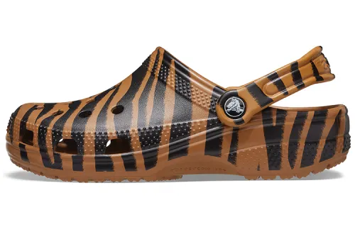 Crocs Classic Clog Animal Printing Beach Tiger Stripes Yellow Sandals