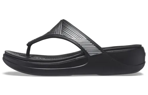 Crocs Monterey Metallic Stylish Black Slippers Women's