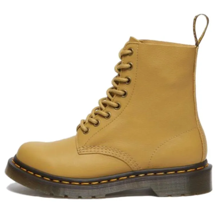 Dr.Martens Leather Short Combat Boots 3cm Women's Yellow