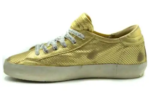 PHILIPPE MODEL Leather Abrasion Resistant Low top Skateboard Shoes Women's Gold