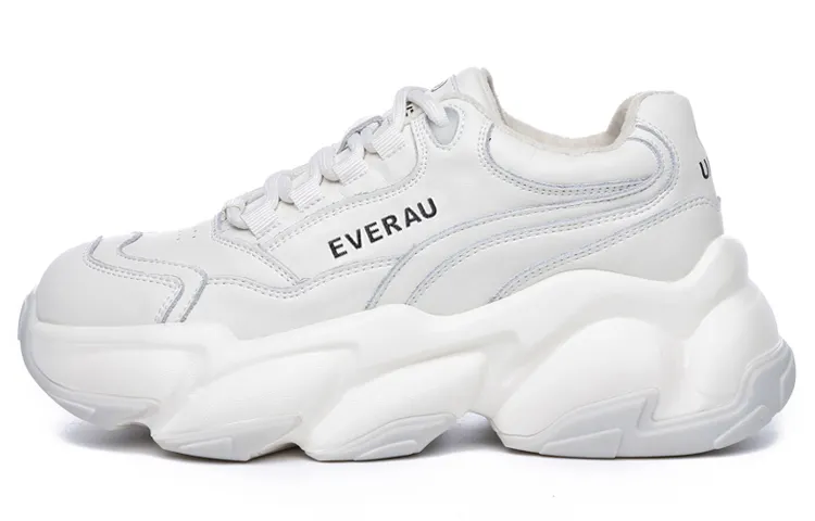 EVERAU Chunky Sneakers Women's Low Top Beige